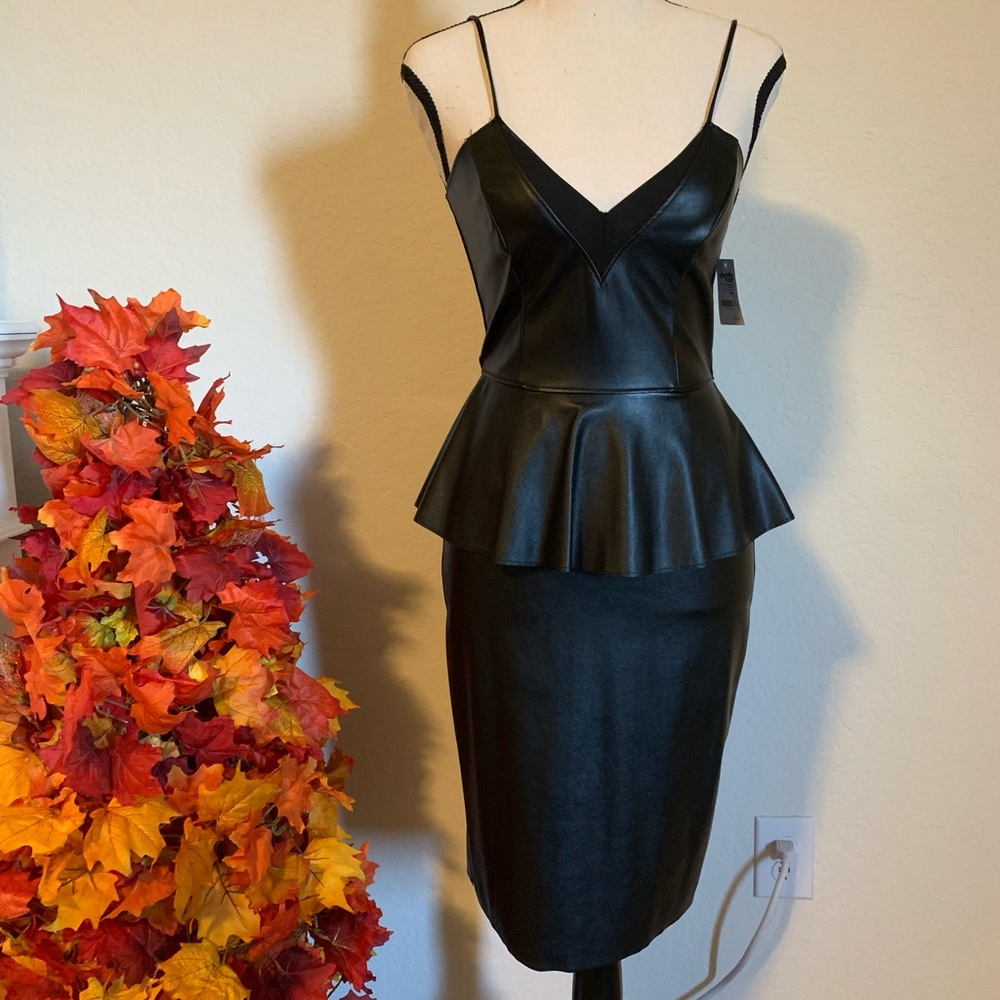 Charlotte Russe black leather looking dress